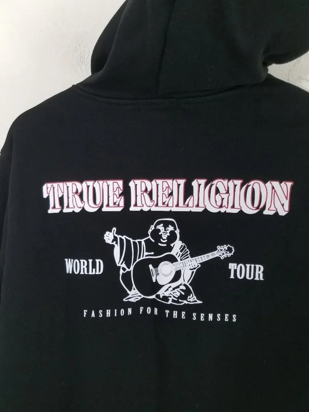 True Religion Men's Zip Up Hoodie Jacket Black Size M